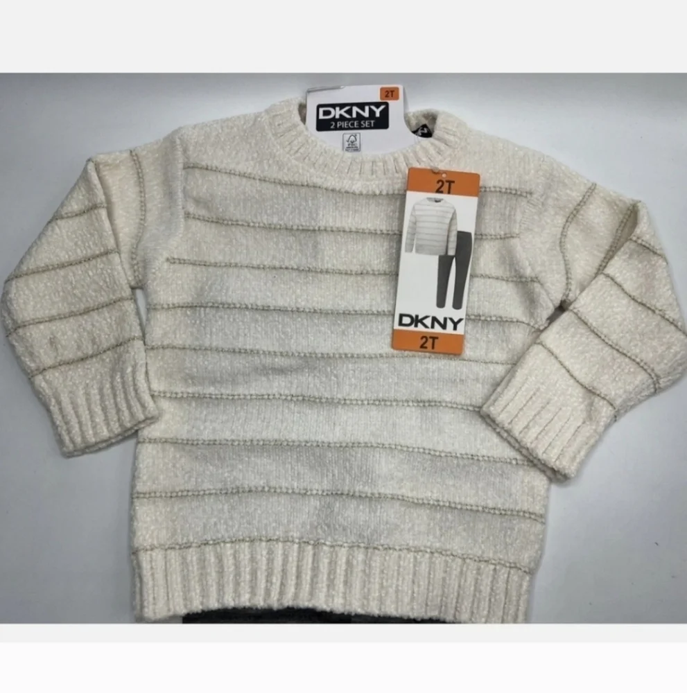 DKNY Kids' 2-piece Chenille Set White Sweater